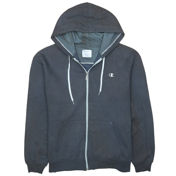 Champion 90's Lightweight Full Zip Up Hoodie XLarge Black