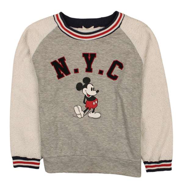 Vintage Disney 90's Sweatshirt Crew Neck Grey Fleece Sleeves Large