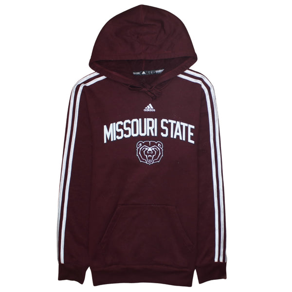 Adidas 90's Striped Sleeve Pullover Hoodie Small Burgundy Red