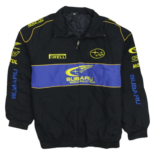 Subaru 90's Spellout Full Zip Up Nascar Jacket XLarge Black