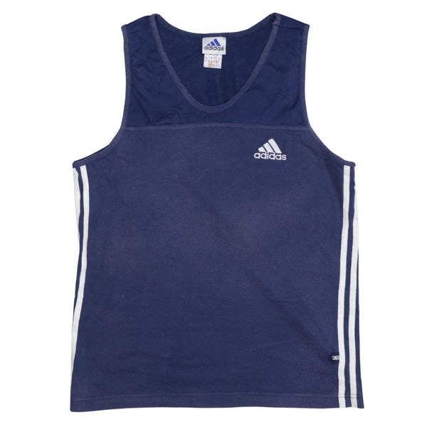 Adidas 90's Vest Sleeveless Round Neck Vest Medium Navy Blue