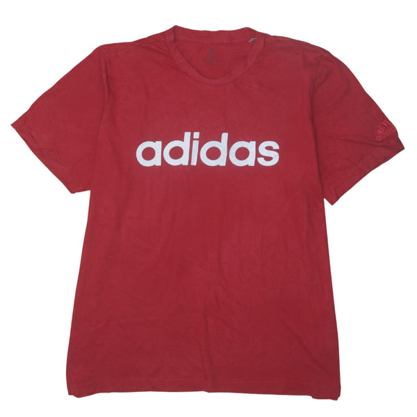 Adidas 90's Spellout Short Sleeves T Shirt XLarge Red