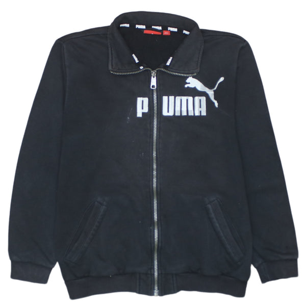 Puma 90's Spellout Full Zip Up Sweatshirt Large Black