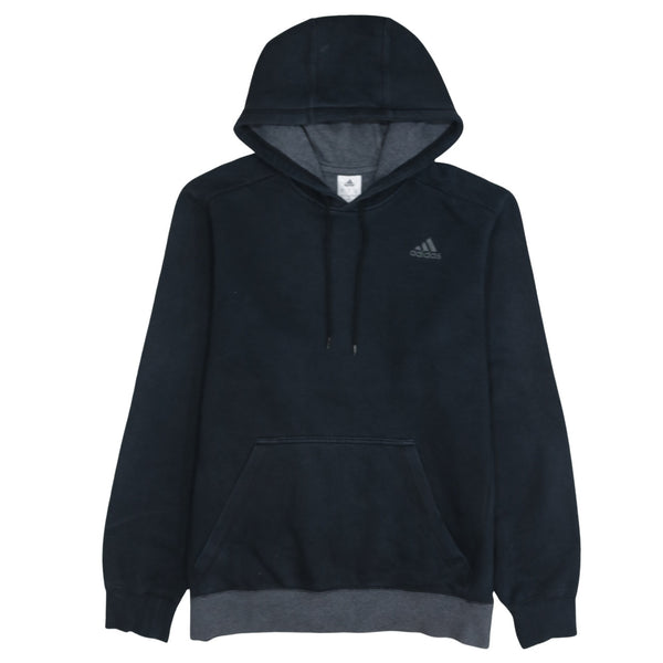 Adidas 90's Drawstring Pockets Pullover Hoodie Medium Black