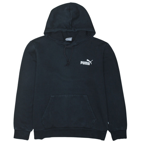 Puma 90's Drawstring Pockets Pullover Hoodie Small Black