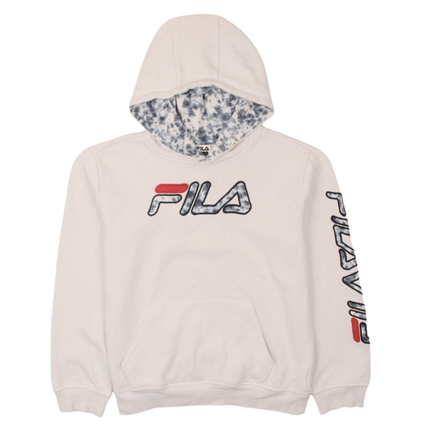 Fila 90's Spellout XLarge Vintage Pullover Hoodie White Unisex