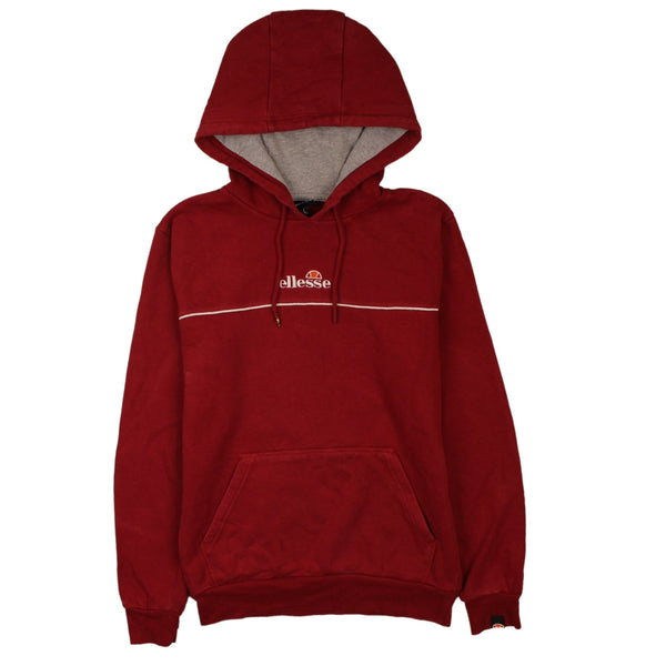 Ellesse Vintage 90's Hoodie Pullover XSmall Burgundy Red Streetwear