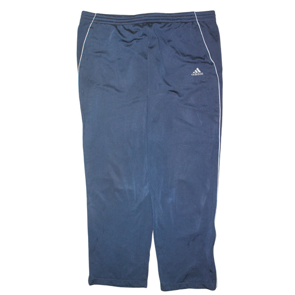 Adidas 90's Elasticated Waistband Drawstrings Straight Leg Baggy Trousers / Pants Medium Blue