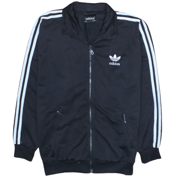 Adidas Vintage 90's Black Striped Sleeve Zip Up Sweatshirt Medium