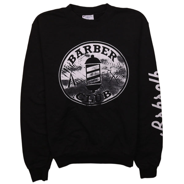 Vintage Champion 90's Barber Crew Neck Sweatshirt Black Small