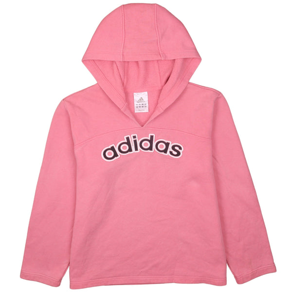 Adidas Pink 90's Spellout Pullover Hoodie Women's Large, Vintage