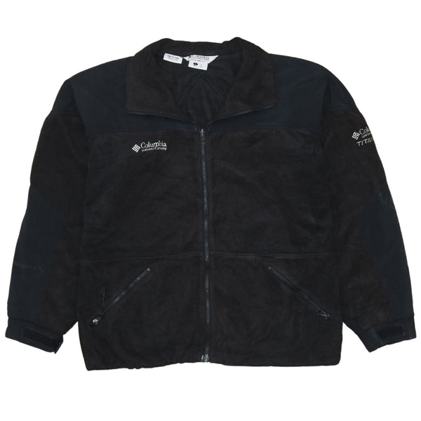 Columbia 90's Hiking Warm Full Zip Up Fleece Jumper Large Black