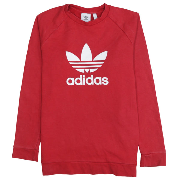 Adidas 90's Spellout Crew Neck Sweatshirt Medium Red