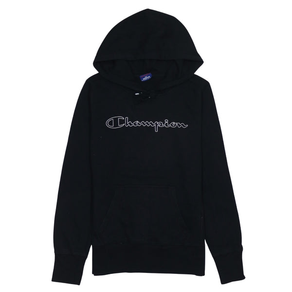 Champion 90's Spellout Pullover Hoodie Medium Black