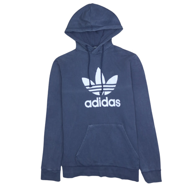 Adidas 90's Spellout Pullover Hoodie Medium  Navy Blue