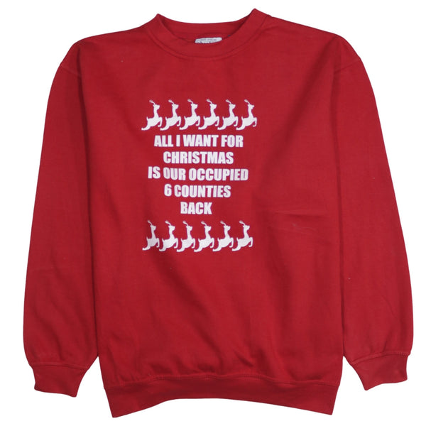 Retro 90's Christmas Crew Neck Sweatshirt XLarge Red