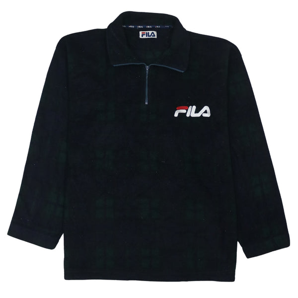Fila 90's Hiking Warm Quarter Zip Fleece Jumper XLarge Black