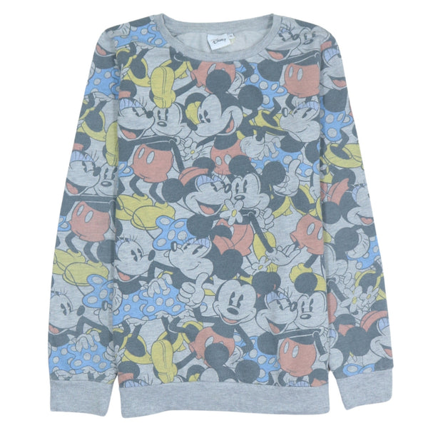 Disney Vintage 90's Grey Crew Neck Sweatshirt, Women's L, Cotton
