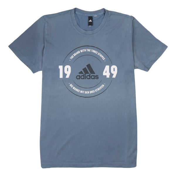 Adidas 90's Spellout Short Sleeves T Shirt Large  Blue