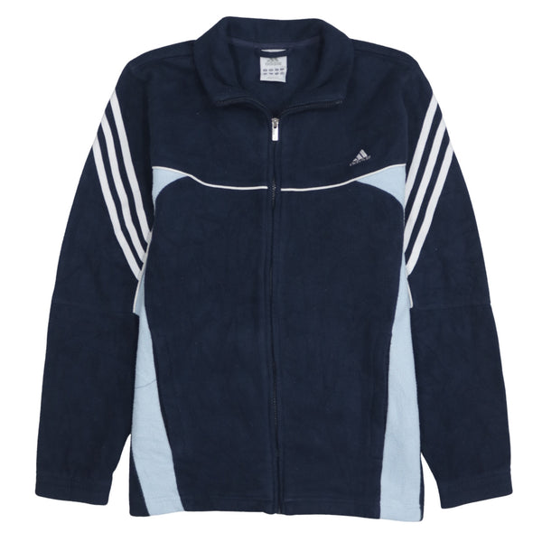 Adidas 90's Lightweight Full Zip Up Fleece Jumper Small  Navy Blue