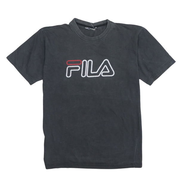 Fila 90's Short Sleeves Spellout T Shirt Medium Black