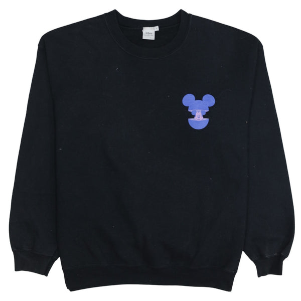 Disney 90's Lightweight Crew Neck Sweatshirt Large Black
