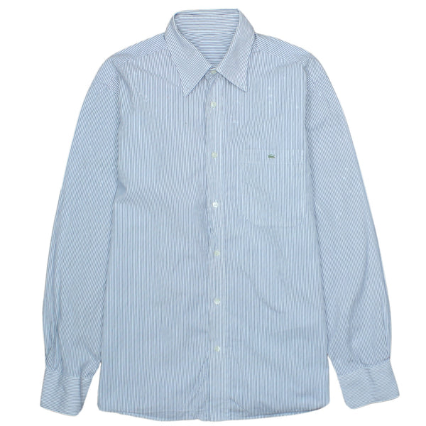 Lacoste Vintage 90's Men's Medium Long Sleeve Button Up Blue Shirt