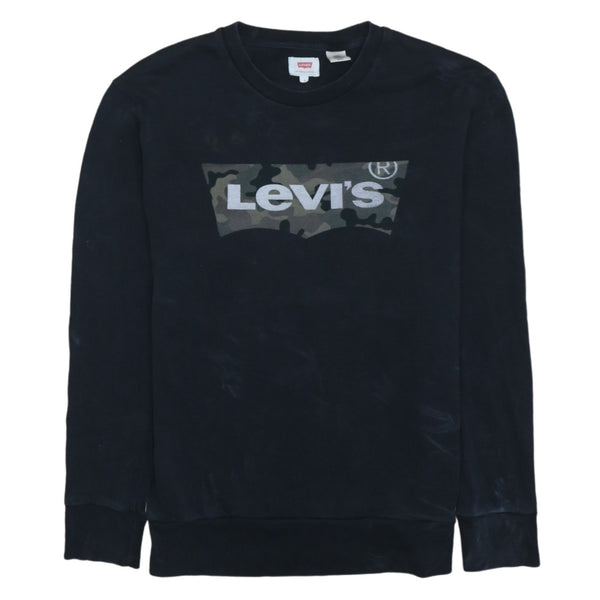 Levi's 90's Spellout Crew Neck Sweatshirt Small Black