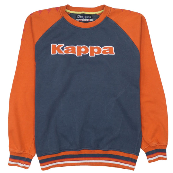 Vintage Kappa 90's Spellout Crew Neck Sweatshirt Medium Navy Blue