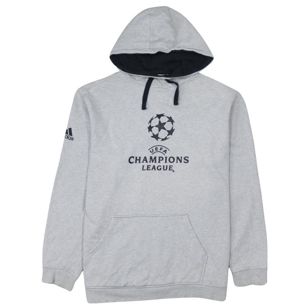 Adidas 90's UEFA Champions League Pullover Hoodie Grey Large Rare
