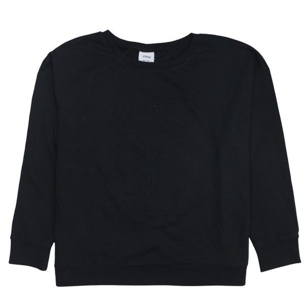 Disney 90's Plain Crew Neck Sweatshirt XLarge  Black