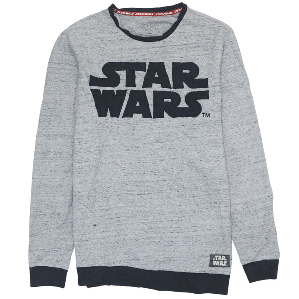 90's Disney Star Wars Crew Neck Sweatshirt Medium Vintage Grey Cotton