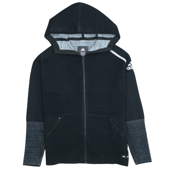 Adidas Vintage 90's Black Sportswear Full Zip Hoodie XSmall Cotton