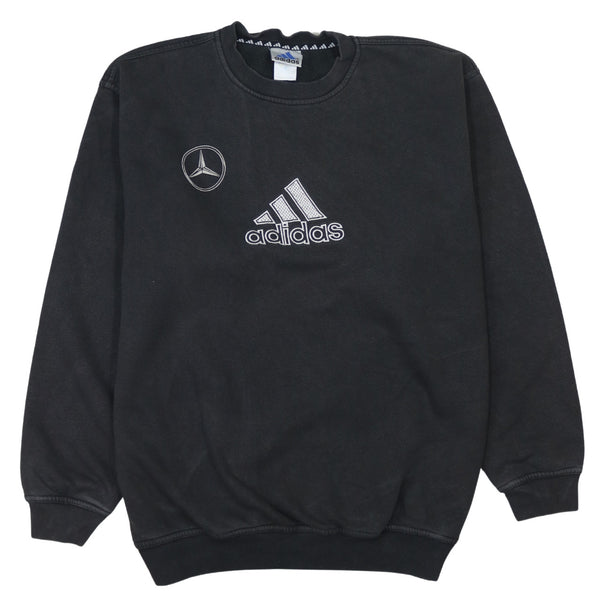 Adidas Mercedes Crew Neck Black Sweatshirt 90's Style Large