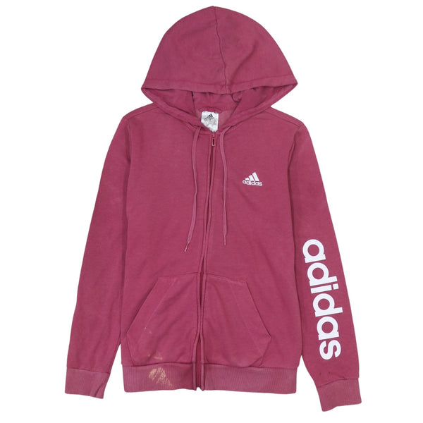 Adidas Women's 90's Vintage Pink Full Zip Hoodie - Small