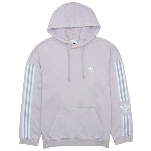 Adidas 90's Vintage Pink Striped Sleeve Small Pullover Hoodie