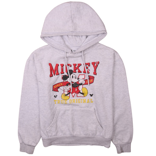 Vintage Disney 90s Mickey Mouse Pullover Hoodie XS Grey Women's