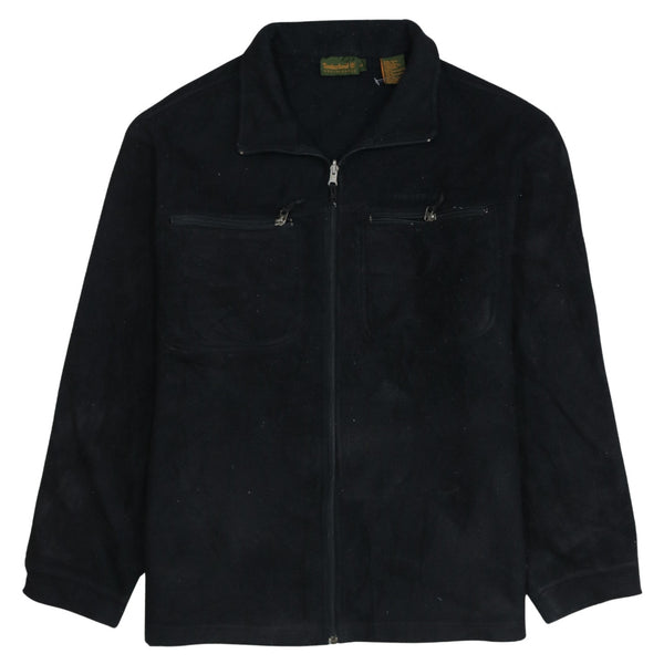 Timberland 90's Hiking Warm Full Zip Up Fleece Jumper Large Black