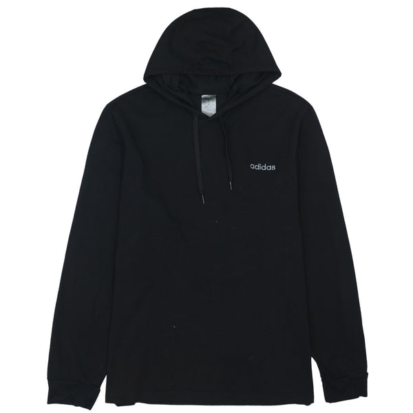 Adidas 90's Black Lightweight Pullover Hoodie XXLarge (2XL) Vintage Menswear