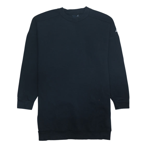 Adidas Vintage 90's Black Three Stripes Crew Neck Sweatshirt Small