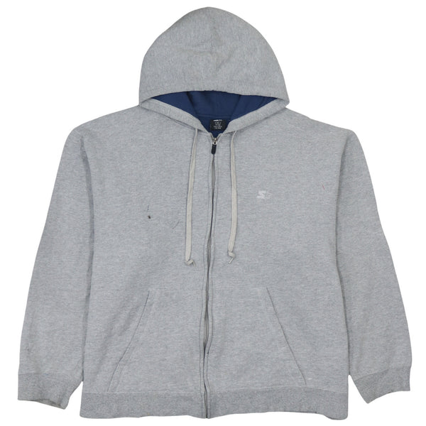 Starter 90's Drawstring Pockets Full Zip Up Hoodie XXLarge (2XL) Grey