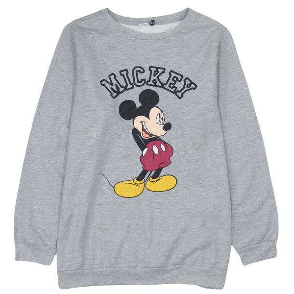 Vintage 90's Disney Mickey Mouse Crew Neck Sweatshirt Men's Large Grey