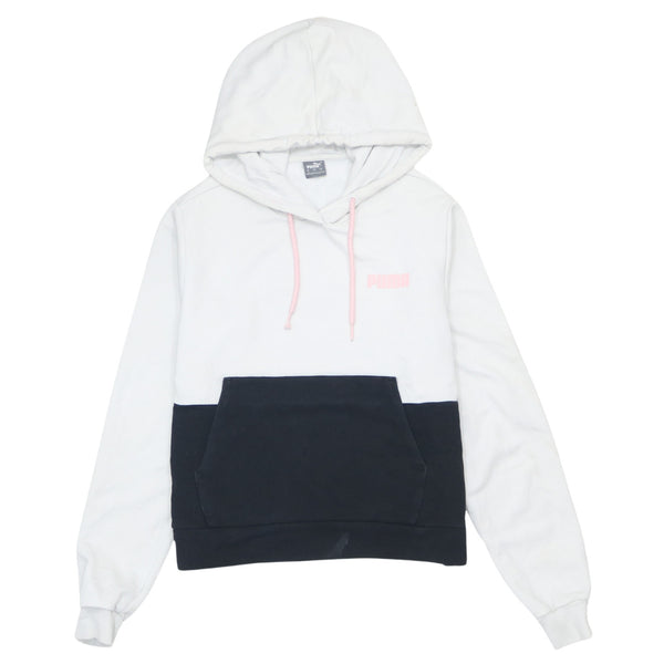 Puma Vintage 90's Black Hoodie Small Pullover Cotton Drawstring