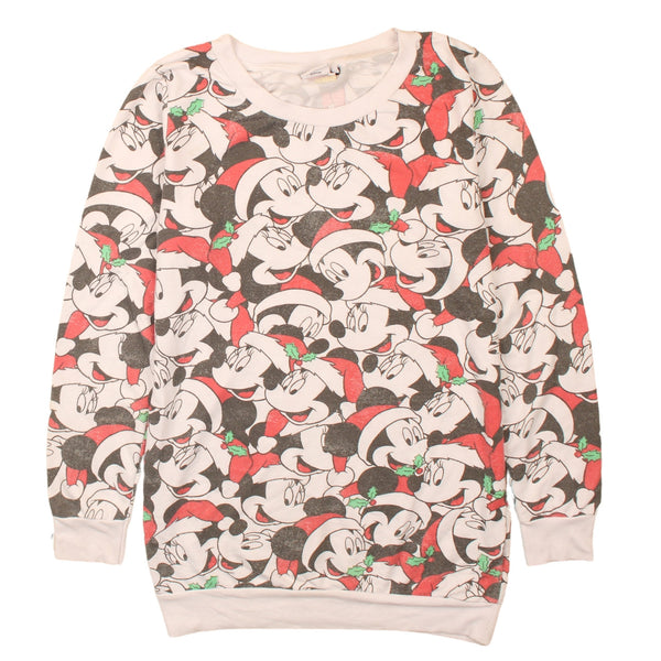 Vintage Disney 90's White Heavyweight Crew Neck Sweatshirt Large