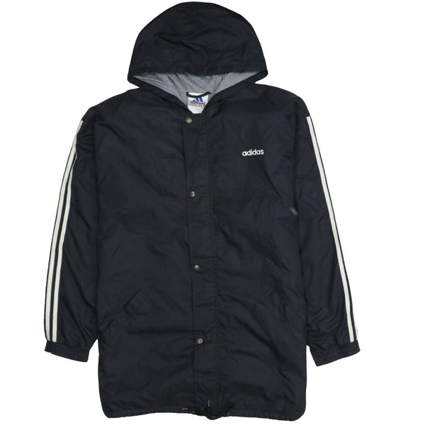 Adidas 90's Hooded Full Zip Up Windbreaker Large Black