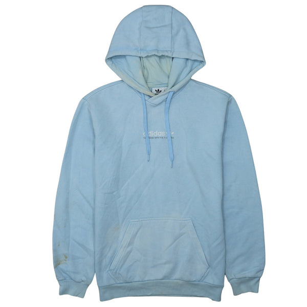 Adidas Vintage 90's Blue Drawstring Pullover Hoodie with Pockets - Men's Medium