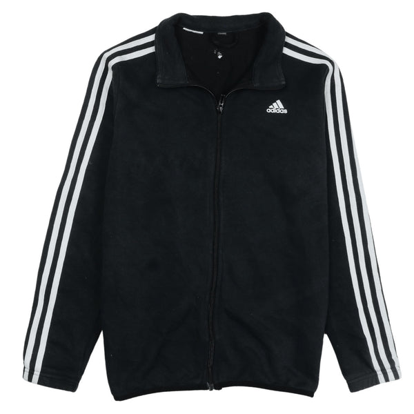Adidas Vintage 90's Black Striped Sleeve Zip Up Sweatshirt Small