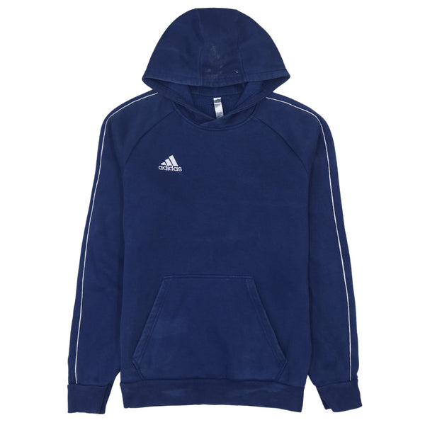 Adidas 90's Drawstring Pockets Pullover Hoodie Medium Navy Blue