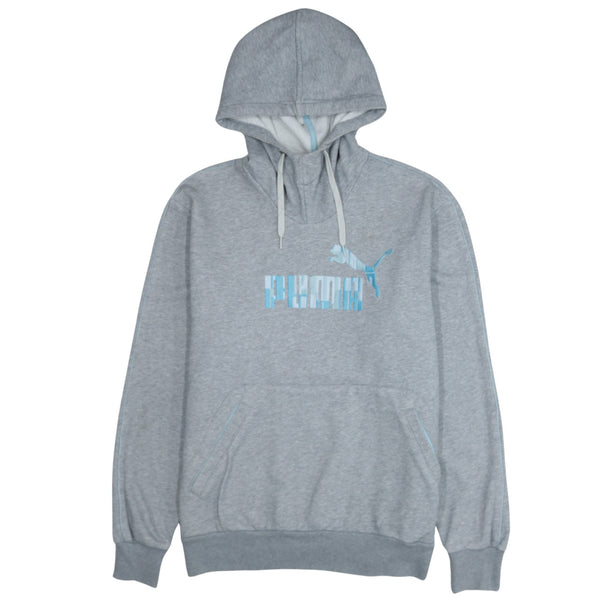 Puma 90's Vintage Spellout Pullover Hoodie in Medium Grey