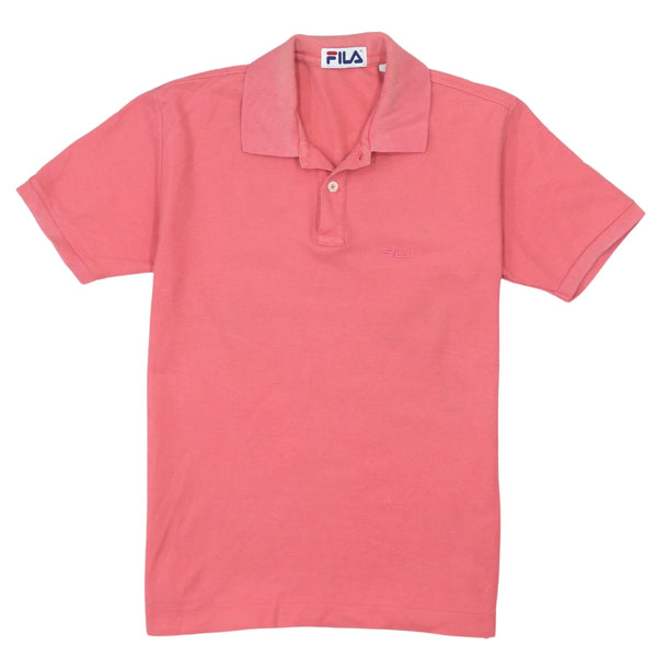 Fila 90s Vintage Polo Shirt Pink Short Sleeve Medium Button Top